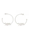 Handwriting Hoop Earrings Silver - MAISON KITSUNE - BALAAN 2