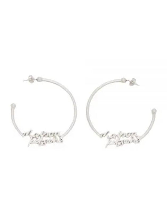 HANDWRITTING HOOPS MW06608AP0007 P900 handwriting earrings - MAISON KITSUNE - BALAAN 2