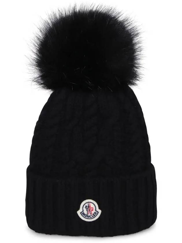 Patch Logo Beanie Black - MONCLER - BALAAN 2