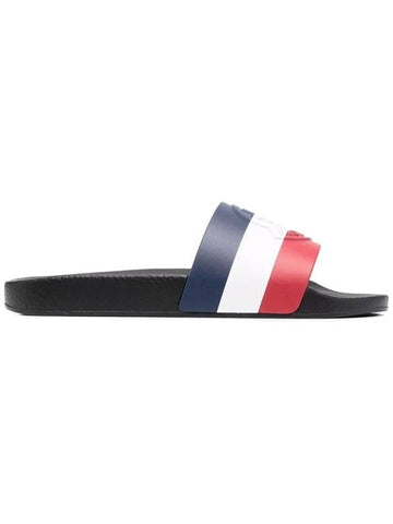 JEANNE Three Stripes Logo Slippers Black 4C000 60 01A49 998 - MONCLER - BALAAN 1