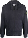 Wappen Patch Cotton Zip Up Hoodie Navy - STONE ISLAND - BALAAN 2