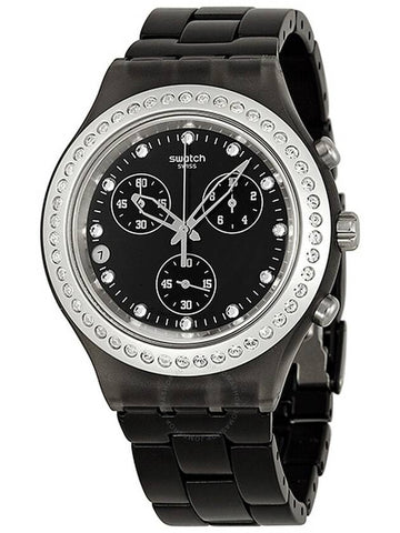 Swatch Irony Diaphane Full Blooded Stoneheart Silver Black Dial Chronograph Unisex Watch SVCM4009AG - SWATCH - BALAAN 1