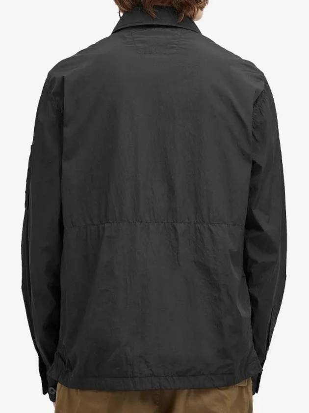 Chrome R Full Button Over Long Sleeve Shirt Black - CP COMPANY - BALAAN 4