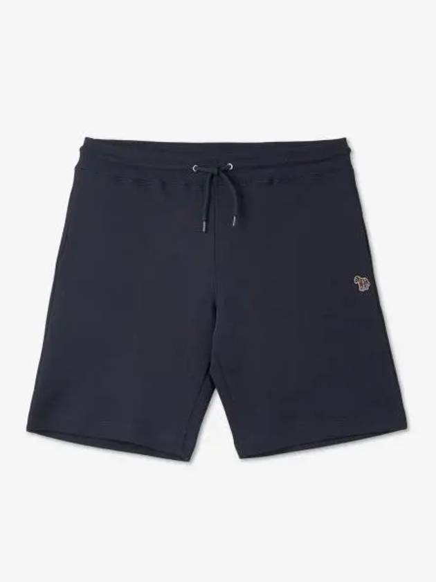 Zebra Logo Cotton Sweat Shorts Navy - PAUL SMITH - BALAAN 2