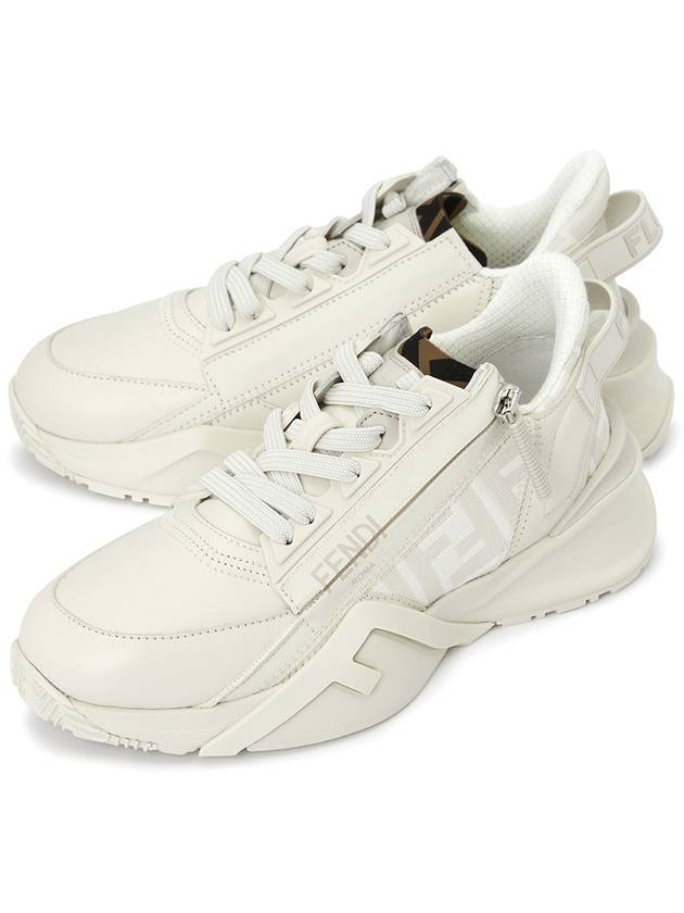 Flow FF Logo Low Top Sneakers White - FENDI - BALAAN 2