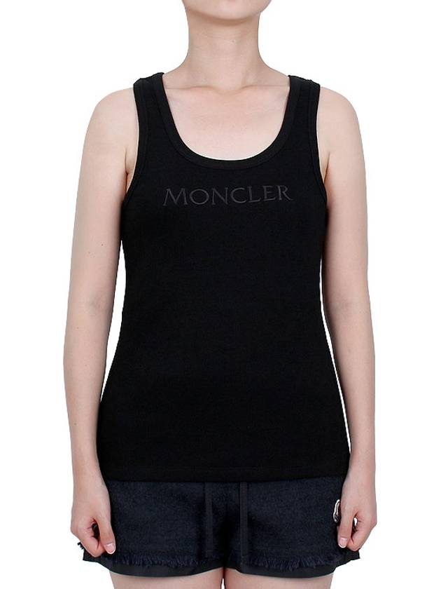 Women's Embroidered Logo Sleeveless Black - MONCLER - BALAAN 2