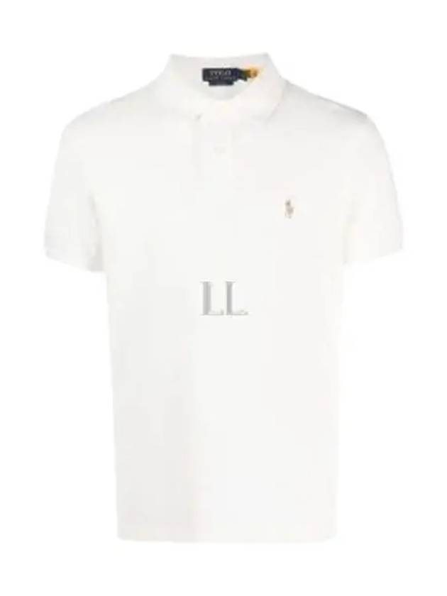 Embroidered Pony Logo Brown Polo Shirt White - POLO RALPH LAUREN - BALAAN 2