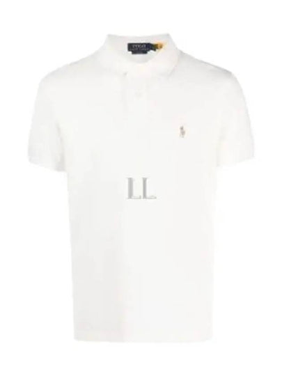 Embroidered Pony Logo Brown Polo Shirt White - POLO RALPH LAUREN - BALAAN 2