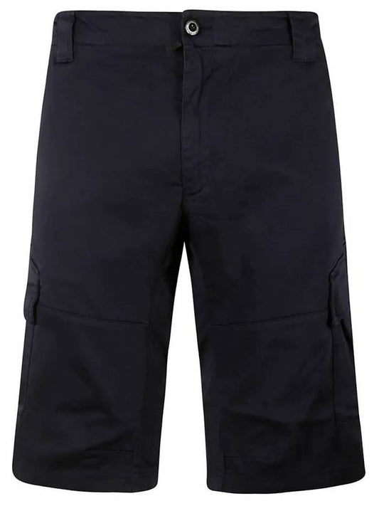 Men's Lens Wappen Bermuda Cargo Shorts Navy - CP COMPANY - BALAAN.