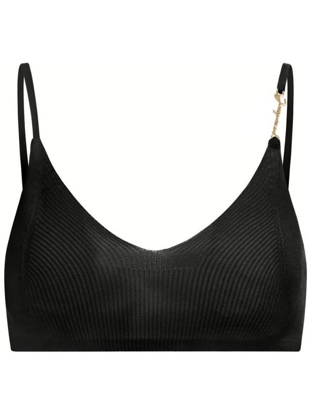 Le Bandeau Pralu Logo Knit Bra Black - JACQUEMUS - BALAAN 2