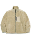 Ogaf paisley patch sherpa fleece zip-up jacket beige - OGARP - BALAAN 2