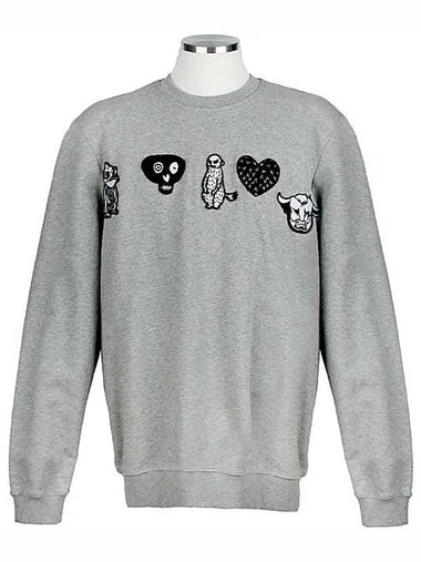 MSW019 GRAY collage patch sweatshirt - MARKUS LUPFER - BALAAN 1