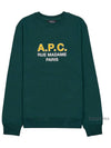 Logo Print Cotton Sweatshirt Green - A.P.C. - BALAAN 2