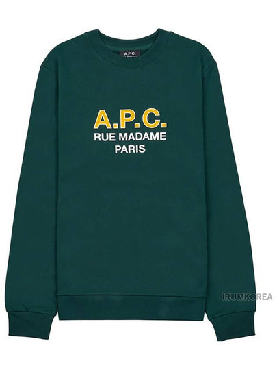 Logo Print Cotton Sweatshirt Green - A.P.C. - BALAAN 2