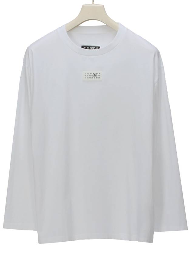 Logo Round Neck Cotton Long Sleeve T-Shirt White - MAISON MARGIELA - BALAAN 2