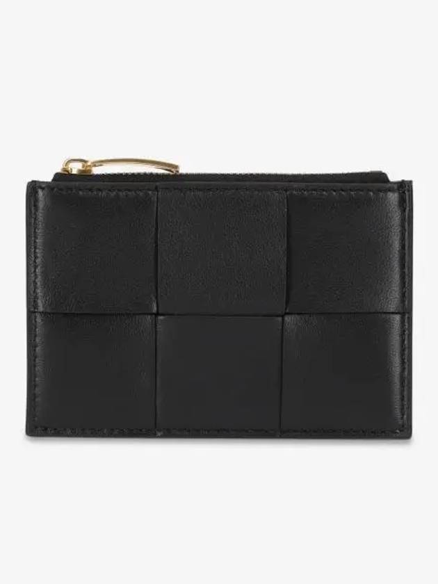 Intrecciato Cassette Zipper Card Wallet Black - BOTTEGA VENETA - BALAAN 2