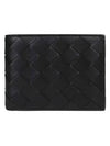 Intrecciato Leather Half Wallet Black - BOTTEGA VENETA - BALAAN 2