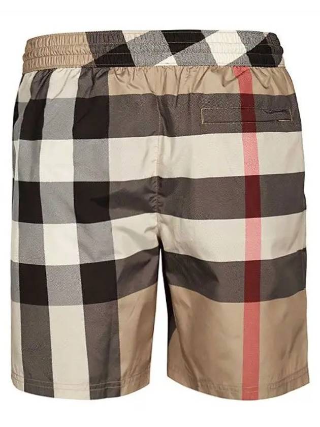 ExaGGerated Check Drawcord Swim Shorts Archive Beige - BURBERRY - BALAAN 4