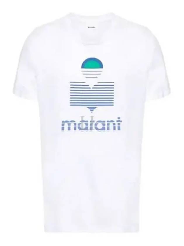 Karman Logo Linen Short Sleeve T-Shirt White - ISABEL MARANT - BALAAN 2