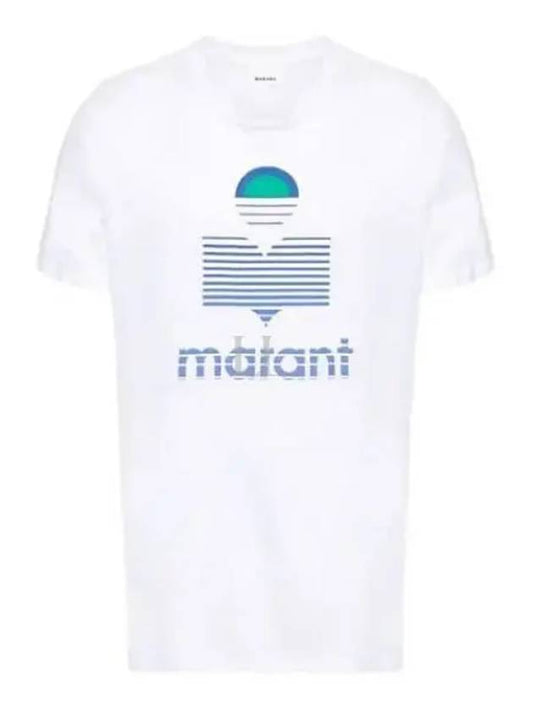 Karman Logo Linen Short Sleeve T-Shirt White - ISABEL MARANT - BALAAN 2