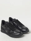 Rock Runner Lace-Up Low Top Sneakers Black - VALENTINO - BALAAN 3