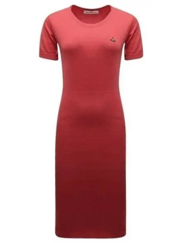 Women's ORB Knit Blend Short Dress Coral Red - VIVIENNE WESTWOOD - BALAAN 2