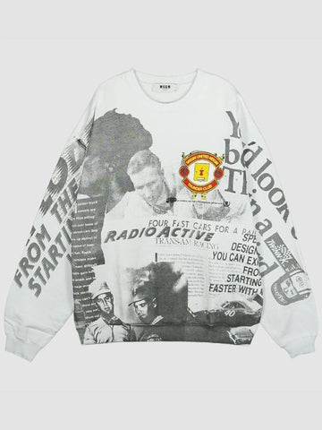 Graphic Cotton Sweatshirt White - MSGM - BALAAN 1