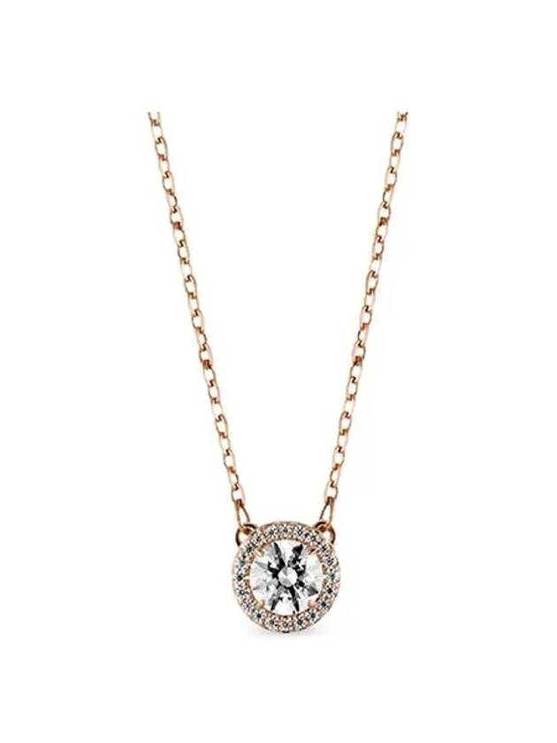 Constella Round Cut Pavé Necklace Rose Gold - SWAROVSKI - BALAAN 6