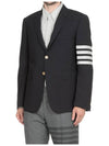 Plain Weave Suiting 4 Bar Classic Sport Jacket Jacket Navy - THOM BROWNE - BALAAN.