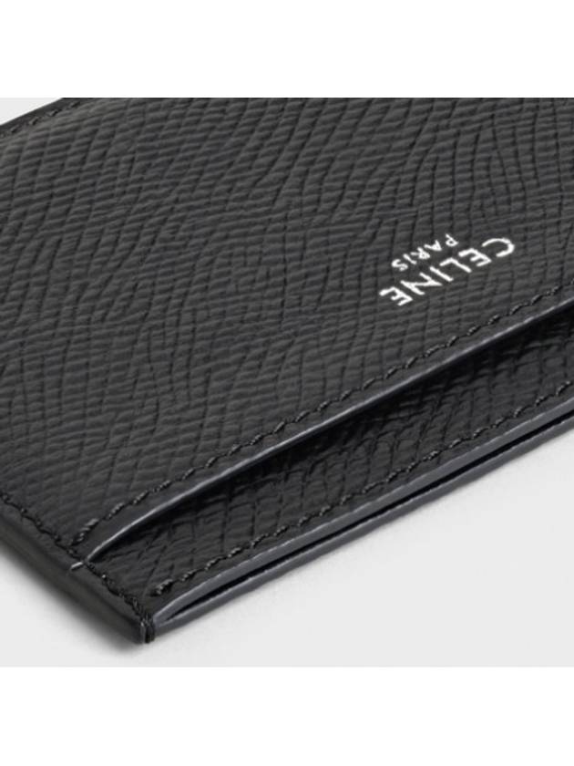 Logo Grain Card Wallet Black - CELINE - BALAAN 5