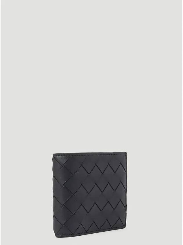 Intrecciato Leather Half Wallet Black - BOTTEGA VENETA - BALAAN 4