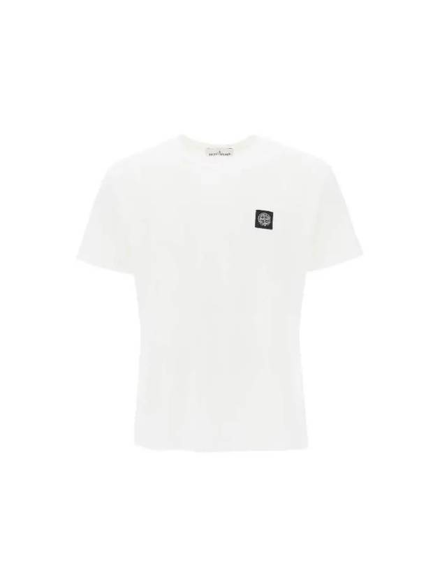 Logo Patch Short Sleeves T-Shirt White - STONE ISLAND - BALAAN 2