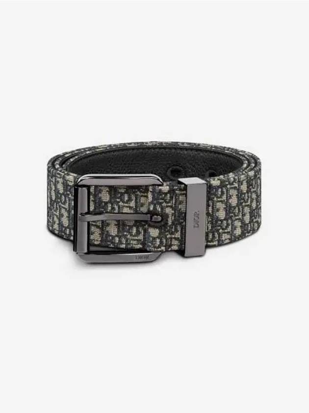 Micro Oblique Jacquard Belt Black Beige - DIOR - BALAAN 4