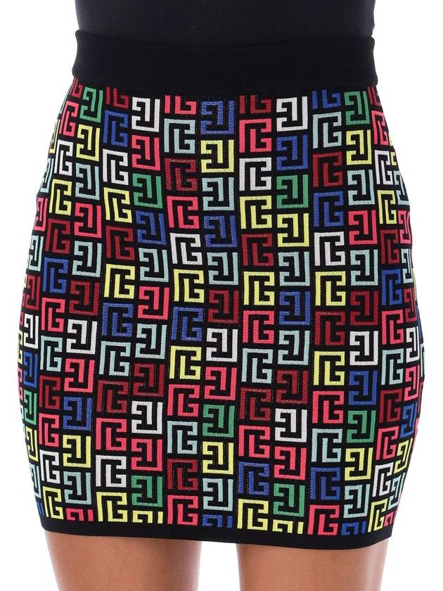 Balmain Monogram Multicolor Mini Skirt - BALMAIN - BALAAN 3