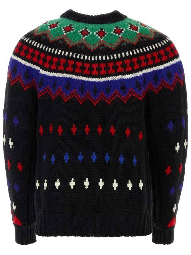 Printed virgin wool knit top black - MONCLER - BALAAN 3