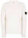 Logo Patch Crew Neck Wool Knit Top Off-White - STONE ISLAND - BALAAN 2