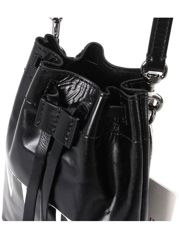 VLTN Logo Shiny Leather Crossbody Bag Black - VALENTINO - BALAAN 6