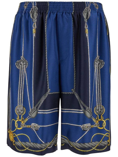 Nautical Print Silk Shorts 10024761A09762 - VERSACE - BALAAN 2