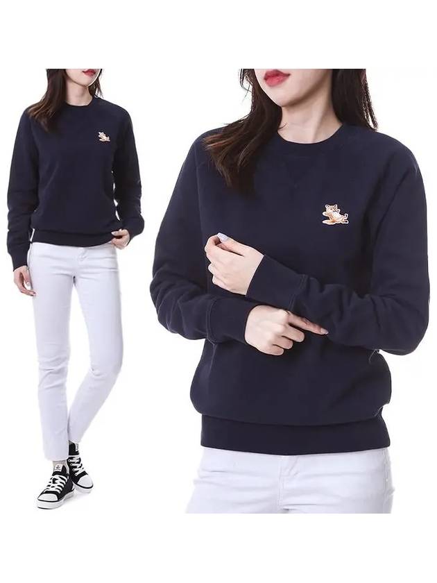 Chillax Fox Patch Classic Sweatshirt Navy - MAISON KITSUNE - BALAAN 3