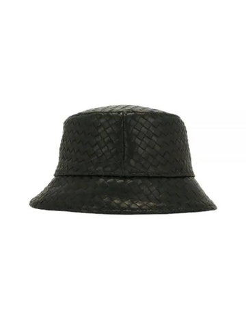 687343 VZQO5 2113 Intrecciato Leather Bucket Hat - BOTTEGA VENETA - BALAAN 1