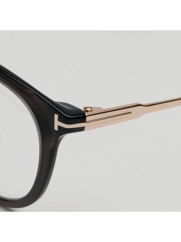 Blue light blocking glasses frame TF5905B 005 transparent black round metal combination horn rim fashion - TOM FORD - BALAAN 5