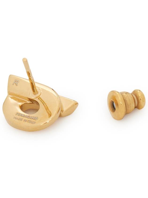 Gancini Studded Brass Earrings Gold - SALVATORE FERRAGAMO - BALAAN 4