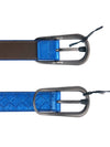 Intrecciato Leather Belt Metal Blue - BOTTEGA VENETA - BALAAN 6