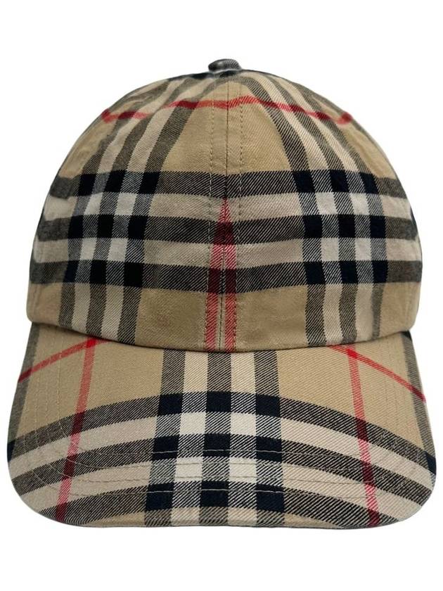 Check Cotton Ball Cap Beige - BURBERRY - BALAAN 4