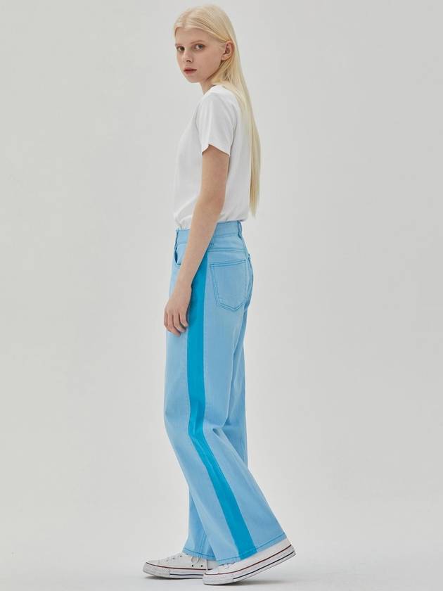 Denim Side Color Wide Pants Blue - RYUL+WAI: - BALAAN 3