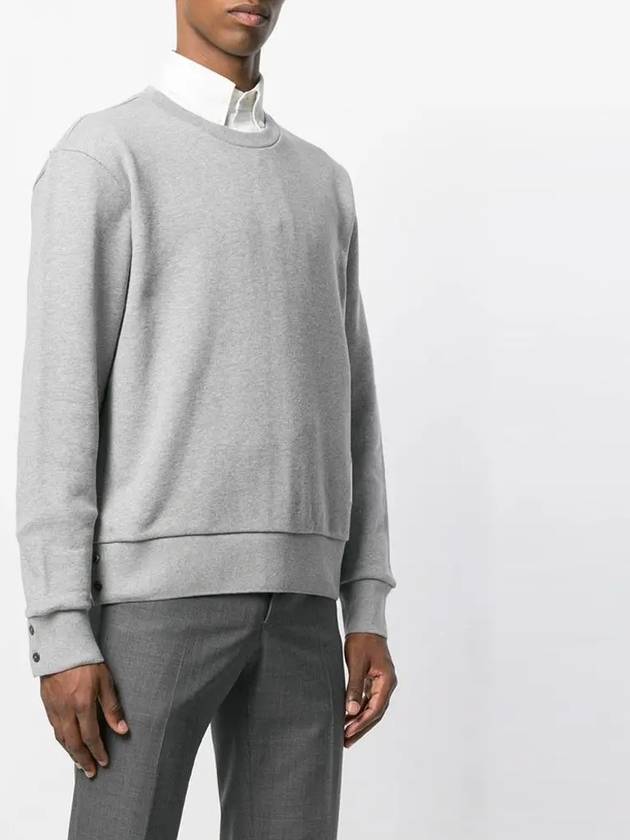 Center Back Stripe Crewneck Sweatshirt Light Grey - THOM BROWNE - BALAAN 3