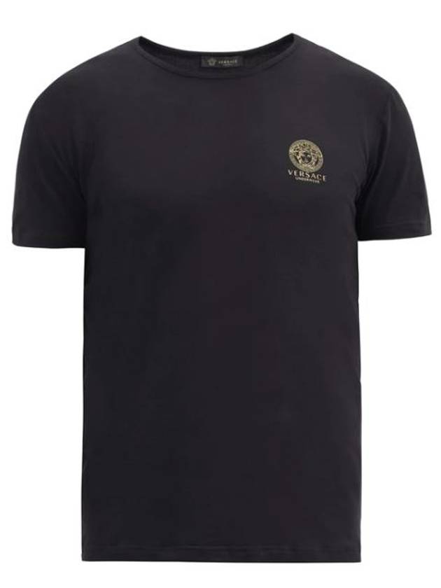 Men's Logo Medusa Cotton Short Sleeve T-Shirt Black - VERSACE - BALAAN 2