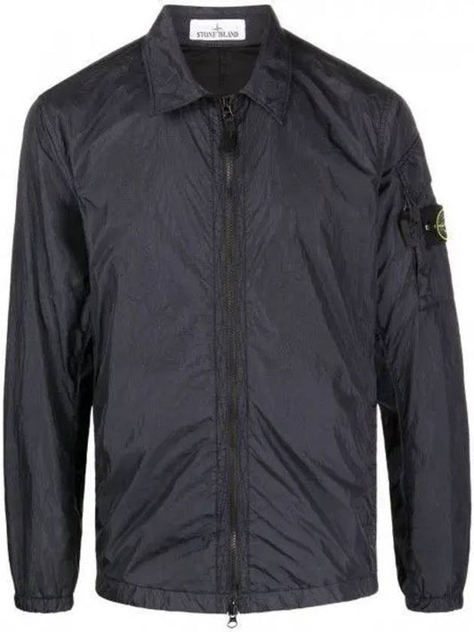 Crinkle Reps Nylon Garment Dyed Overshirt Zip Up Jacket Grey - STONE ISLAND - BALAAN 1