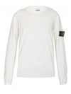 Logo Patch Knit Top White - STONE ISLAND - BALAAN 1