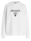 Logo Cotton Sweatshirt White - PRADA - BALAAN 1